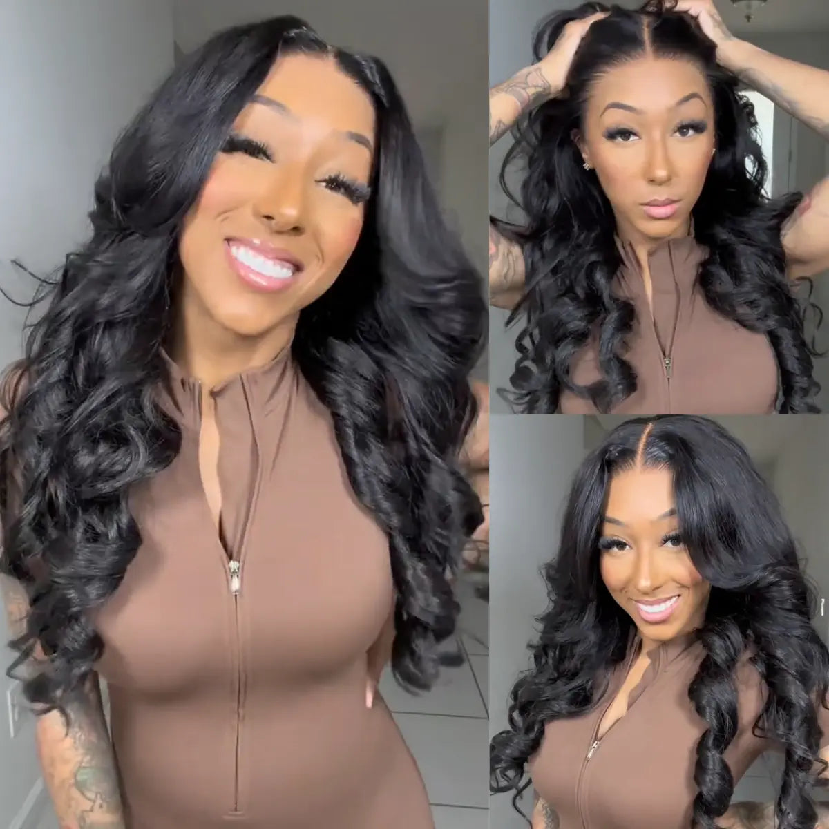 Body Wave 13x4 Lace Frontal Wig Human Hair Pre Plucked Pre Bleached 180% Density Beginner Friendly