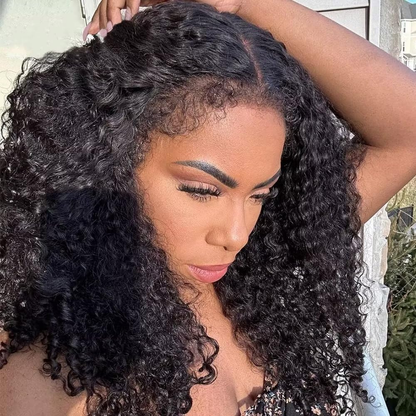 4C Kinky Edges  360 HD Lace Front Wigs Curly Wig Pre-Bleached Knots Hair Wigs