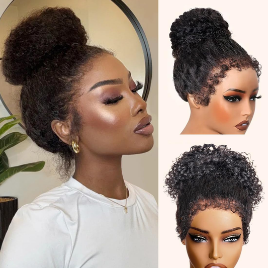4C Kinky Edges  360 HD Lace Front Wigs Curly Wig Pre-Bleached Knots Hair Wigs